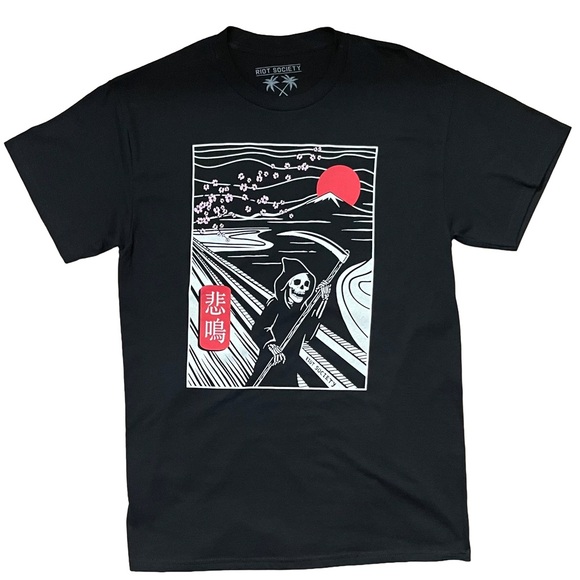 NWOT Riot Society Black Tee with Red Graphic Medium - Picture 1 of 3